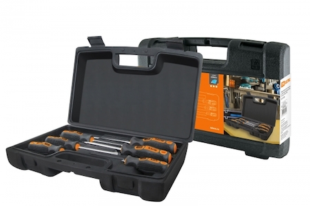 TDM ELECTRIC SQ1013-0205 Набор отверток 6 шт.: SL:3x75;5x100;6x100, PH:0х75;1x100;2x100 (пласт. чемодан), CR-V "Алмаз" TDM